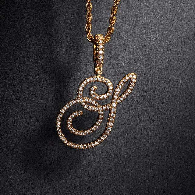 A-Z Cursive Initial Letter Pendant Necklace